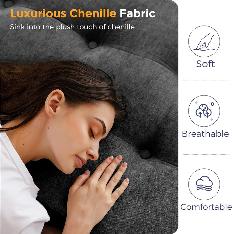 Folding Mattress Chenille Fabric 15CM Sofa Bed