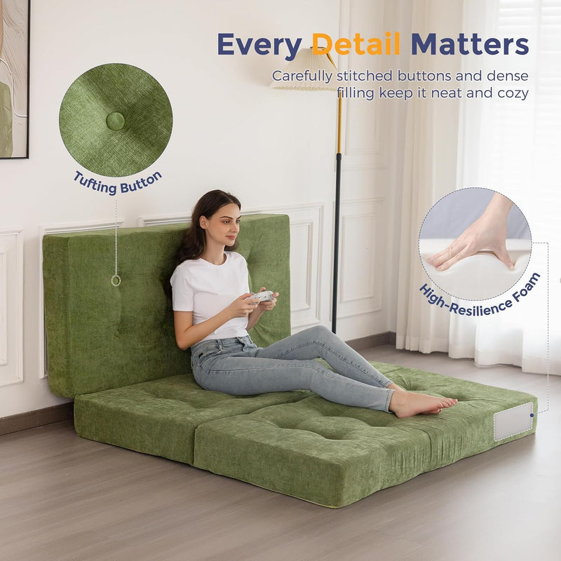 Folding Mattress Chenille Fabric 15CM Sofa Bed
