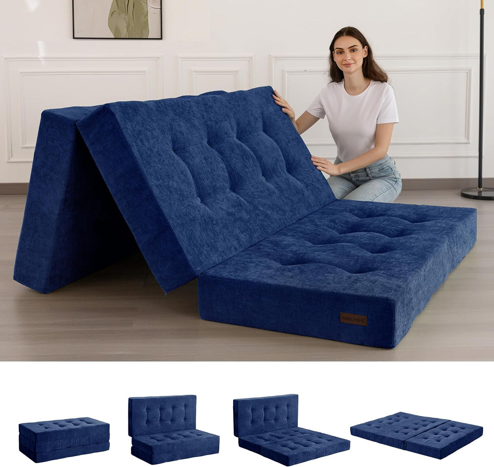 Folding Mattress Chenille Fabric Sofa Bed
