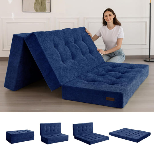 Folding Mattress Chenille Fabric Sofa Bed