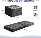 Folding Mattress Comfy Corduroy Foldable with 15CM Thicken