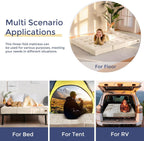 Folding Mattress Comfy Corduroy Foldable with Thicken