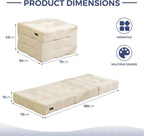 Folding Mattress Comfy Corduroy Foldable with Thicken