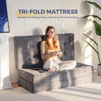 Folding Mattress Comfy Corduroy Foldable with 15CM Thicken