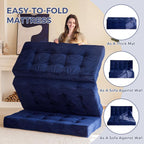 Folding Mattress Comfy Corduroy Foldable with 15CM Thicken