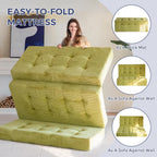 Folding Mattress Comfy Corduroy Foldable with Thicken