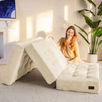 Folding Mattress Comfy Corduroy Foldable with Thicken