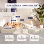 Folding Mattress Comfy Corduroy Foldable with Thicken
