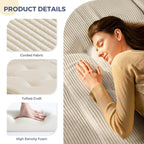 Folding Mattress Comfy Corduroy Foldable with Thicken