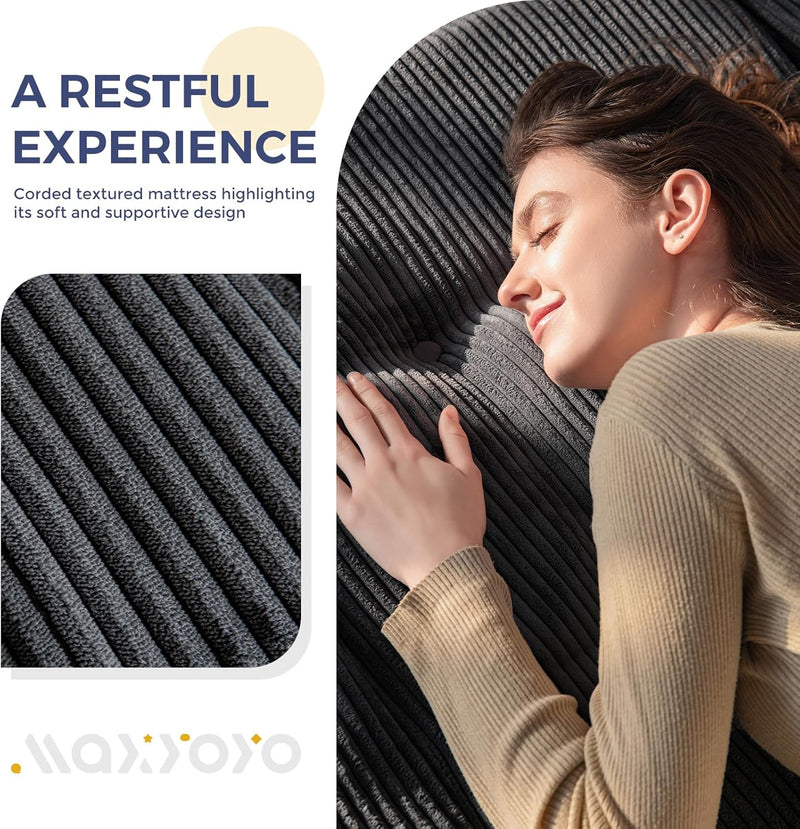 Folding Mattress Comfy Corduroy Foldable with Thicken