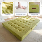Folding Mattress Comfy Corduroy Foldable with Thicken