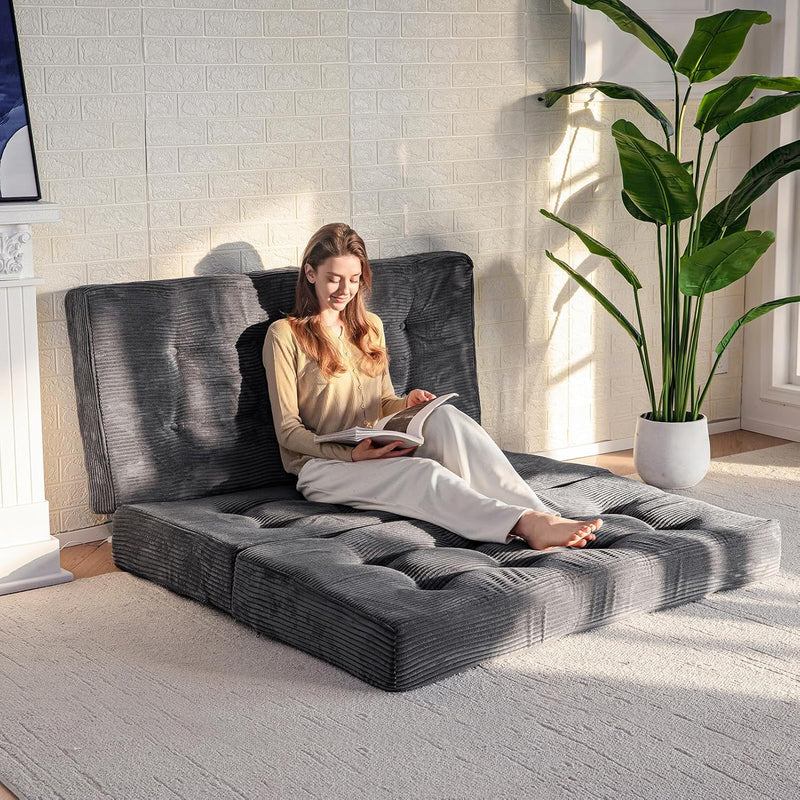 Folding Mattress Comfy Corduroy Foldable with Thicken