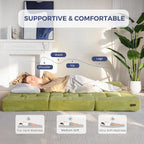 Folding Mattress Comfy Corduroy Foldable with Thicken