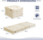 Folding Mattress Comfy Corduroy Foldable with Thicken