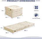 Folding Mattress Comfy Corduroy Foldable with Thicken