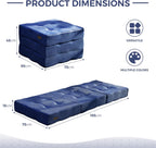Folding Mattress Comfy Corduroy Foldable with Thicken
