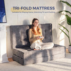 Folding Mattress Comfy Corduroy Foldable with Thicken
