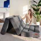 Folding Mattress Comfy Corduroy Foldable with Thicken