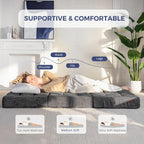 Folding Mattress Comfy Corduroy Foldable with Thicken