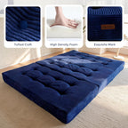 Folding Mattress Comfy Corduroy Foldable with Thicken