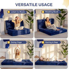 Folding Mattress Comfy Corduroy Foldable with Thicken