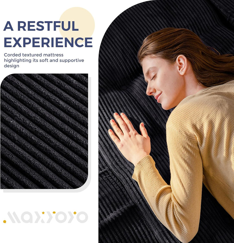 Folding Mattress Comfy Corduroy Foldable with Thicken
