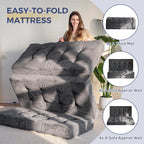 Folding Mattress Comfy Corduroy Foldable with Thicken