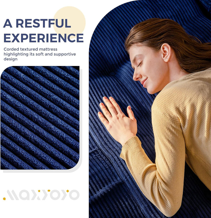 Folding Mattress Comfy Corduroy Foldable with Thicken