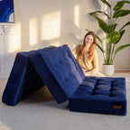 Folding Mattress Comfy Corduroy Foldable with Thicken