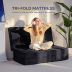 Folding Mattress Comfy Corduroy Foldable with Thicken