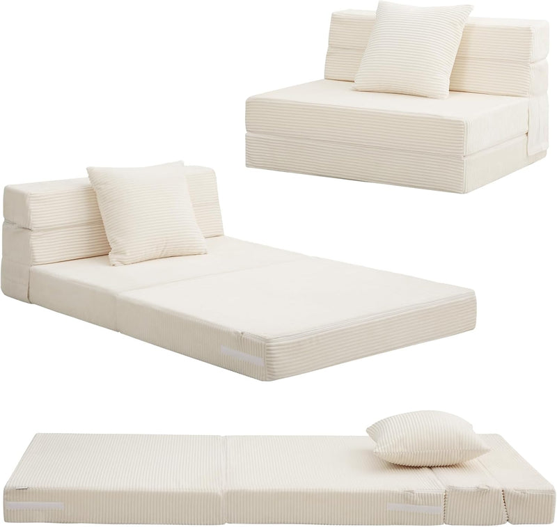 Folding Mattress Corduroy Fold Out Sofa Bed