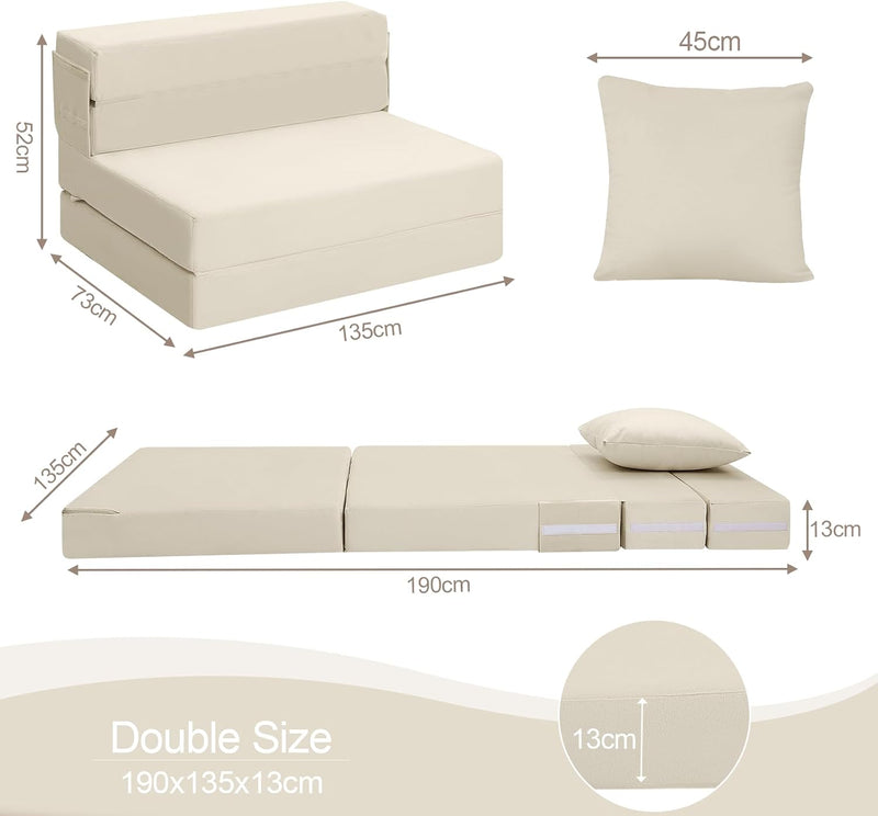 Folding Mattress Corduroy Fold Out Sofa Bed
