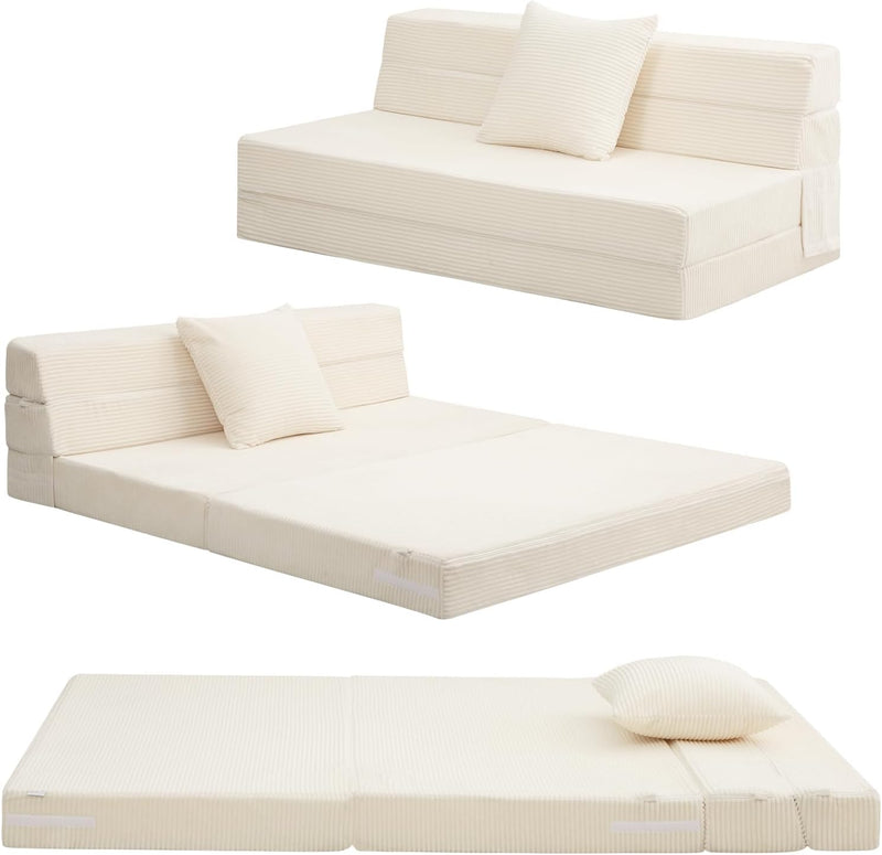 Folding Mattress Corduroy Fold Out Sofa Bed