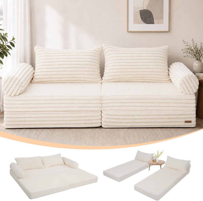 Folding Mattress Corduroy Fold Out Sofa Bed