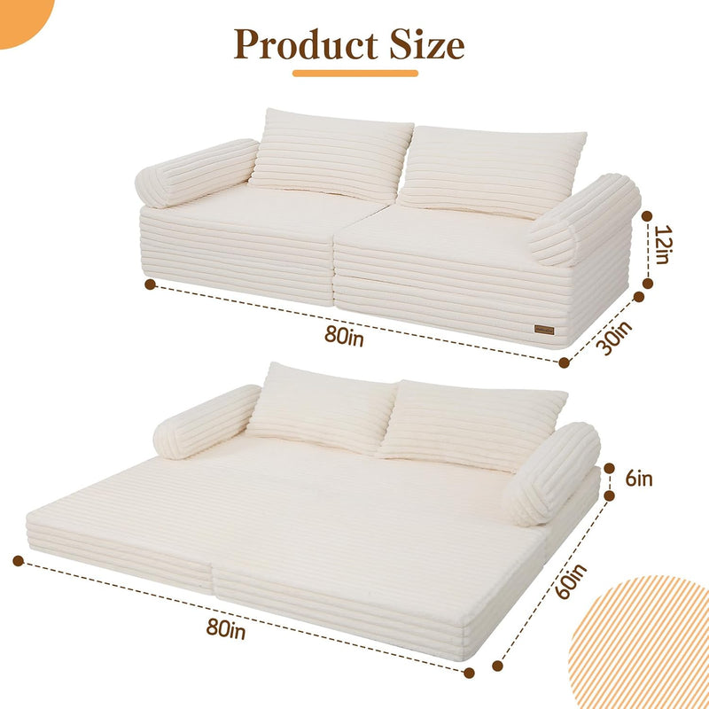 Folding Mattress Corduroy Fold Out Sofa Bed