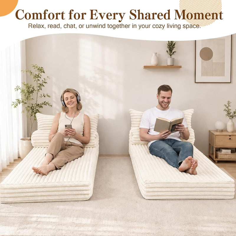 Folding Mattress Corduroy Fold Out Sofa Bed