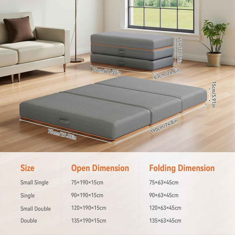 Folding Mattress Gel Memory Foam Foldable