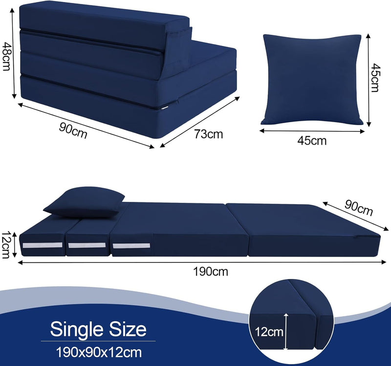 Folding Mattress Corduroy Fold Out Sofa Bed High
