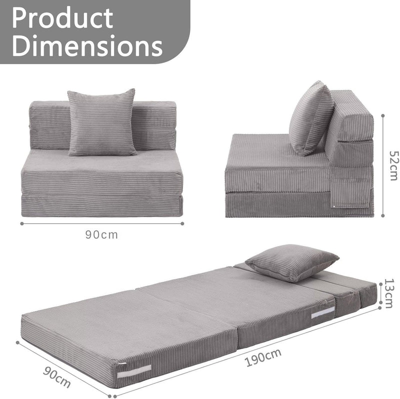 Folding Mattress Corduroy Fold Out Sofa Bed High