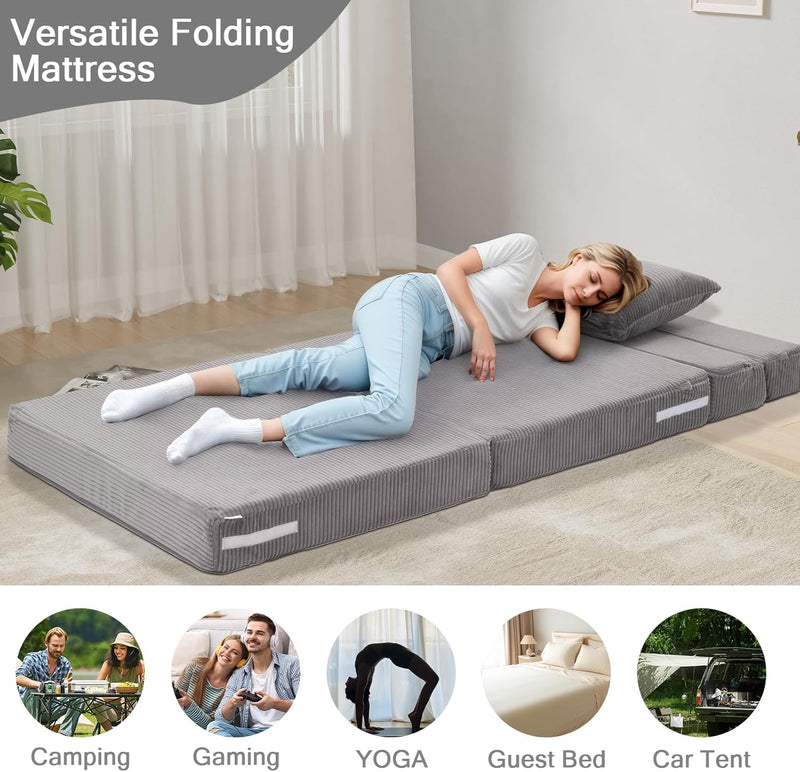 Folding Mattress Corduroy Fold Out Sofa Bed High