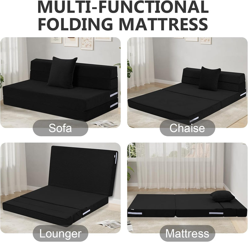 Folding Mattress Corduroy Fold Out Sofa Bed High