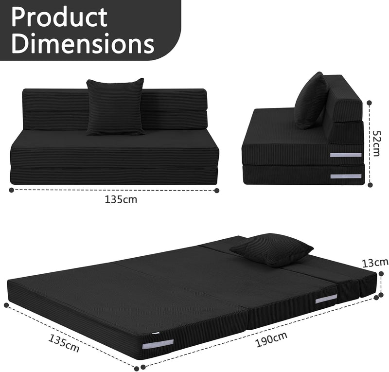 Folding Mattress Corduroy Fold Out Sofa Bed High