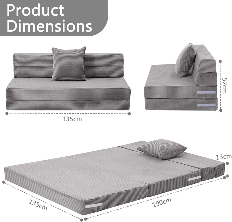 Folding Mattress Corduroy Fold Out Sofa Bed High
