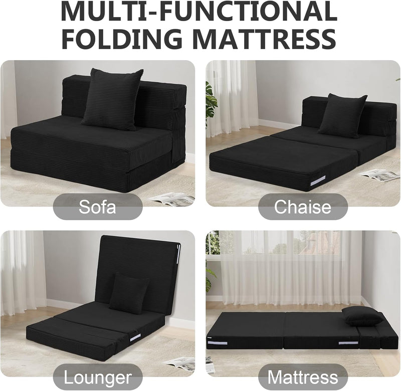 Folding Mattress Corduroy Fold Out Sofa Bed High