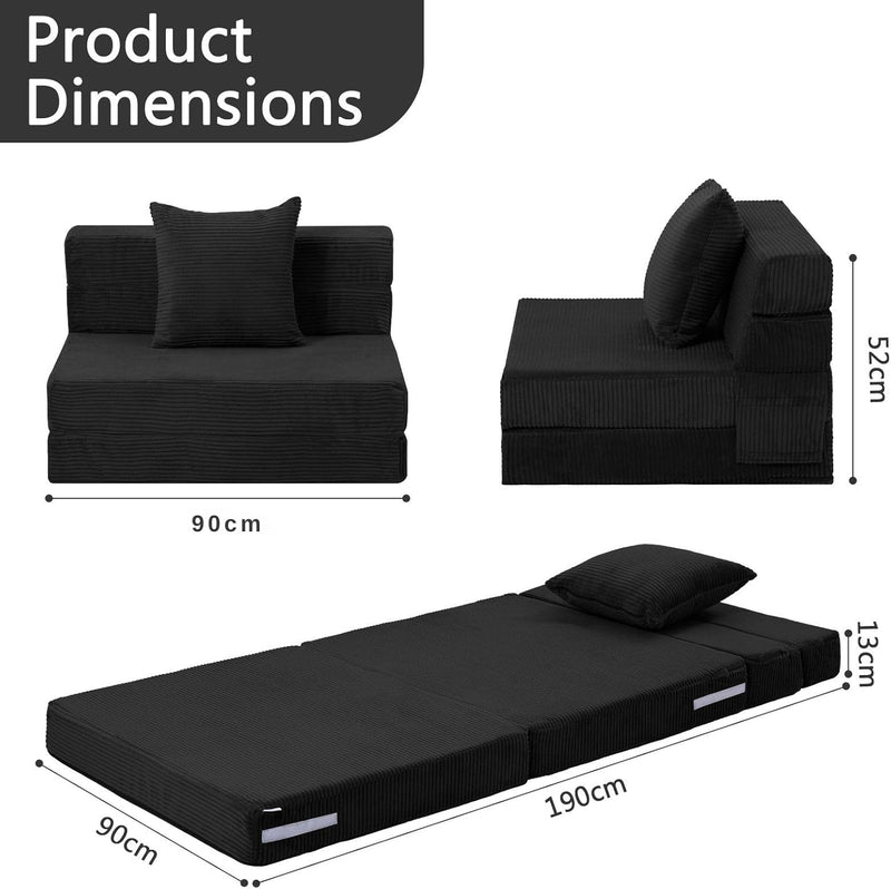 Folding Mattress Corduroy Fold Out Sofa Bed High