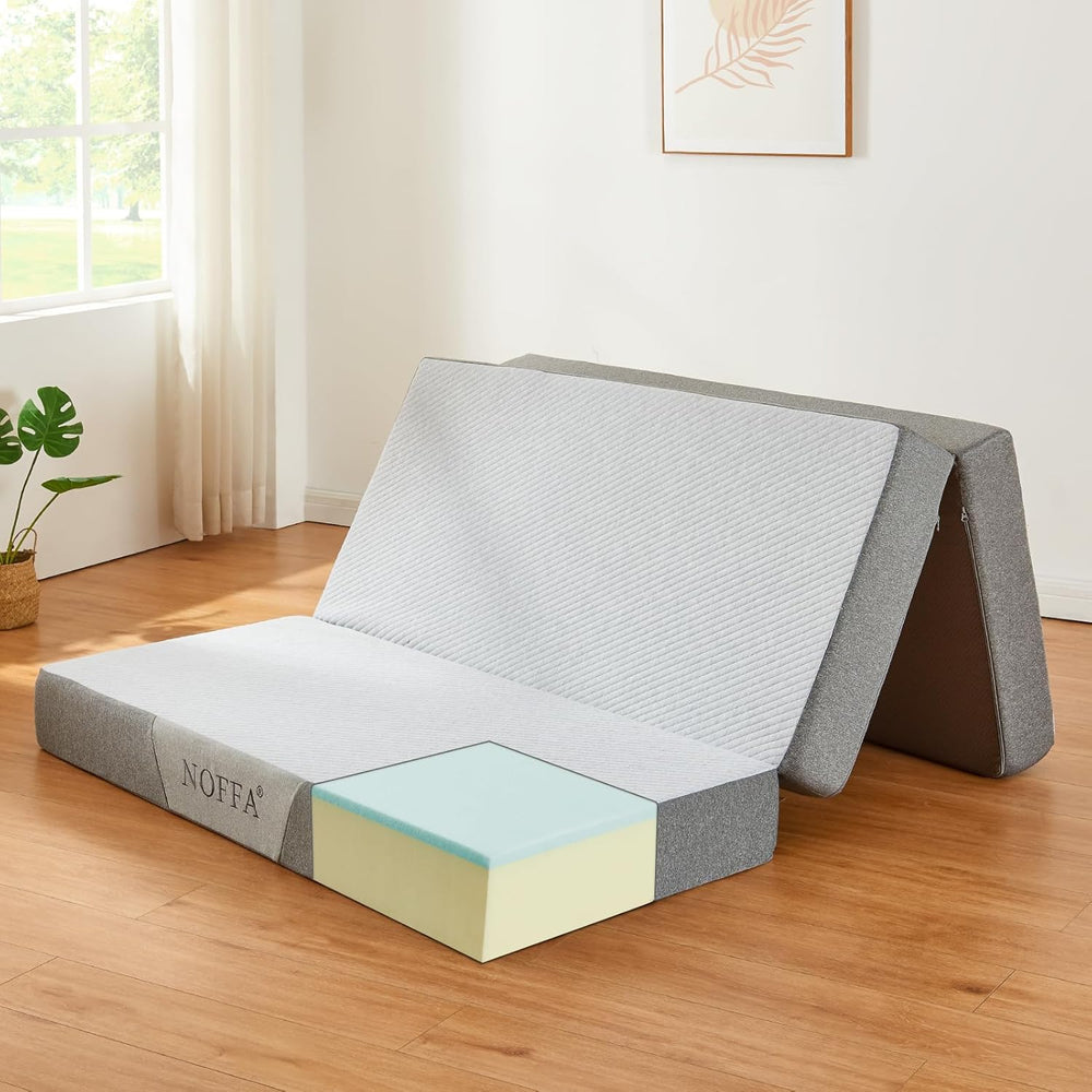 Folding Mattress Tri-Fold with Two Layer Memory Foam
