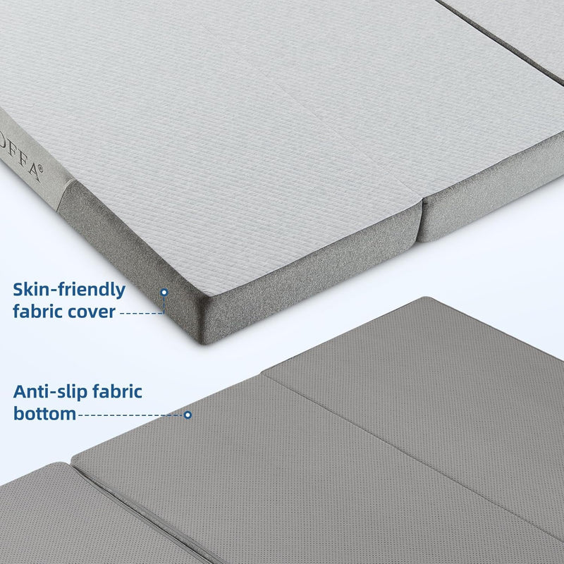 Folding Mattress Tri-Fold with Two Layer Memory Foam