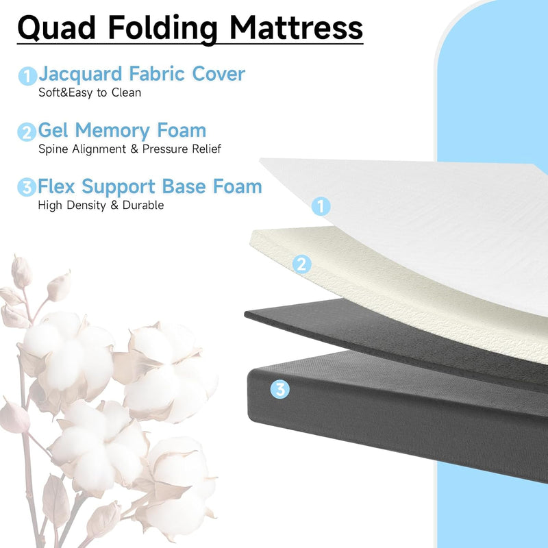 Folding Mattress with Washable Cover