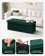 Folding Ottoman Bench Seat with Storage Extra Large