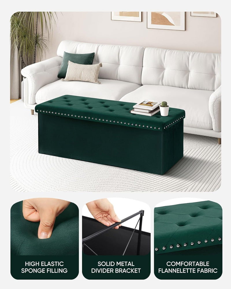 Folding Ottoman Bench Seat with Storage Extra Large